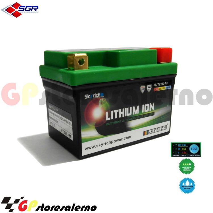 Immagine di 0675077SR BATTERIA LITIO SKYRICH POTENTE YTX7L-BS LML STAR 4T 125 150 200