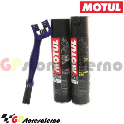 Visualizza i dettagli per KIT COMPLETO PULIZIA CATENA  MOTO PULITORE + SPAZZOLA + GRASSO LUBRIFICANTE RACING FACTORY LINE MOTUL Immagine di KIT COMPLETO PULIZIA CATENA  MOTO PULITORE + SPAZZOLA + GRASSO LUBRIFICANTE RACING FACTORY LINE MOTUL
