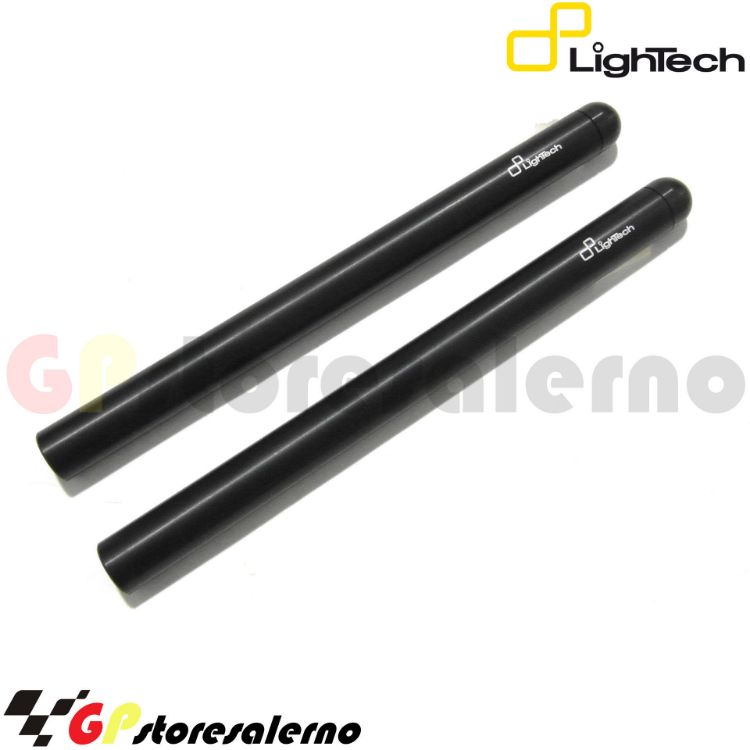 Immagine di HBT004NER COPPIA ASTE SEMI MANUBRIO UNIVERSALI LIGHTECH CON TAPPI Ø.22