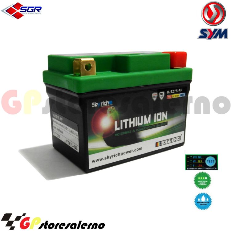 Immagine di 0675077SR BATTERIA LITIO SKYRICH POTENTE EQUIVALENTE YTX4L-BS YTZ5S YTX5L-BS YTX7L-BS YTZ7S SYM