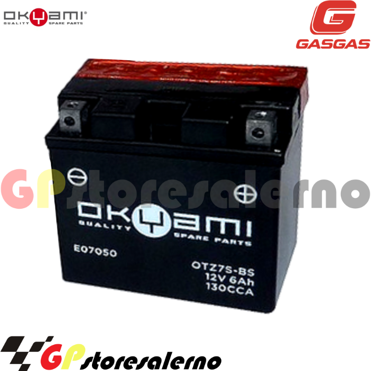 Immagine di E07050 BATTERIA OKYAMI YTZ7S-BS GAS GAS 200 EC 2T 2014 2015