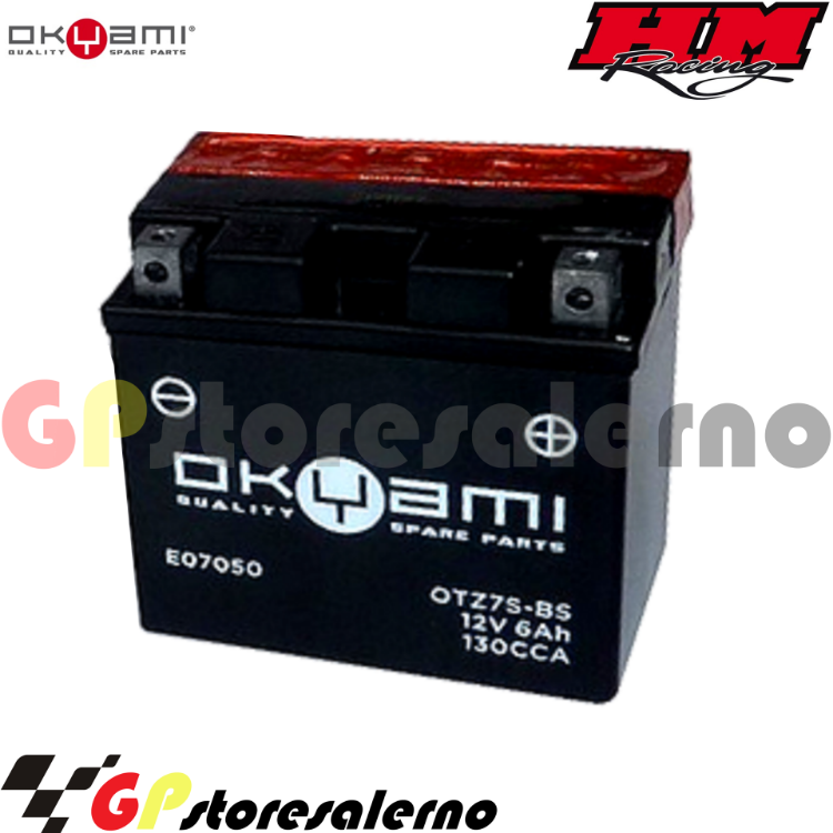 Immagine di E07050 BATTERIA OKYAMI YTZ7S-BS HM VENT 125 CRE B ENDURO 2011 2015