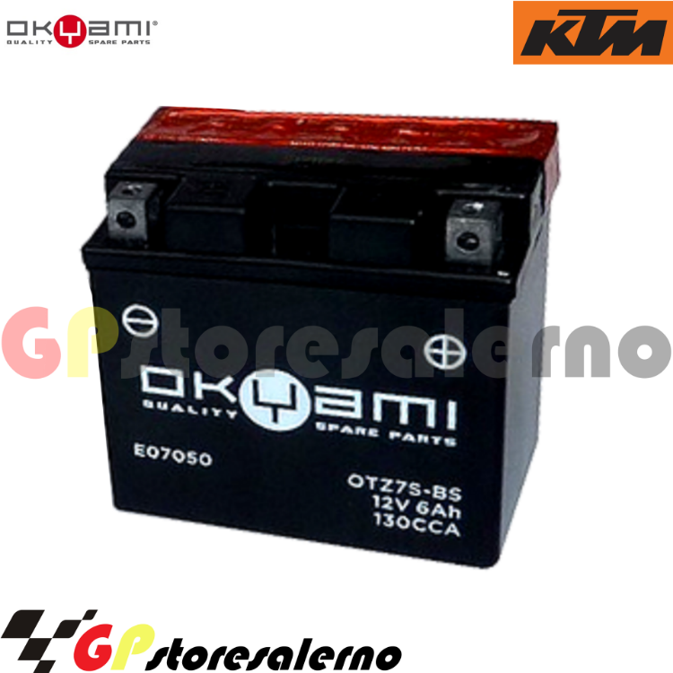 Immagine di E07050 BATTERIA OKYAMI YTZ7S-BS KTM 125 DUKE 4T 2010 2016