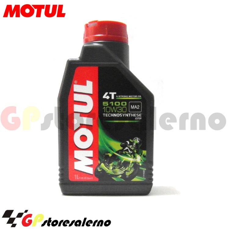 Immagine di 5100 10W30 OLIO MOTUL MOTORE MOTO SCOOTER SEMISINTETICO JASO MA2 1 LITRO