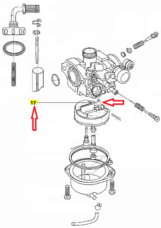 Immagine di SPILLO CONICO GALLEGGIANTE BENZINA PER LML 125 150 STAR 4T DAL 2009 AL 2015