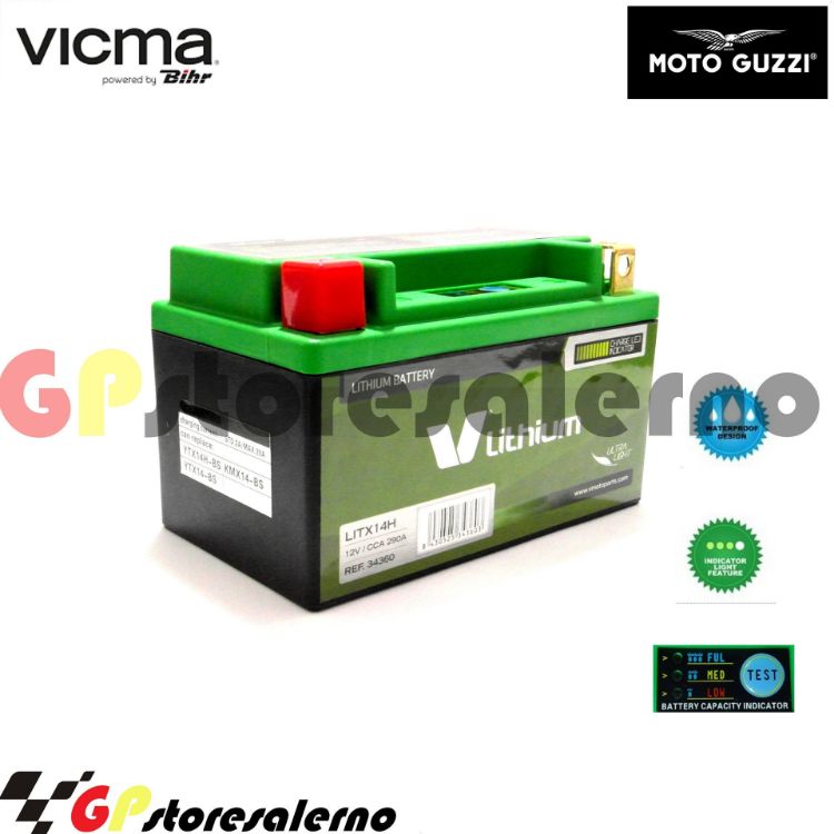 Immagine di 144SR BATTERIA A LITIO SKYRICH POTENTE EQUIVALENTE YTX12-BS YTX14-BS YTX14H-BS YT12A-BS YB12B-B2 MOTO GUZZI 750 V7 III STONE 2017