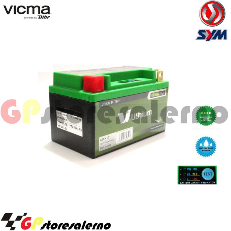 Immagine di 144SR BATTERIA A LITIO SKYRICH POTENTE EQUIVALENTE YTX12-BS YTX14-BS YTX14H-BS YT12A-BS YB12B-b2 SYM 300 CRUISYM DAL 2019 AL 2021