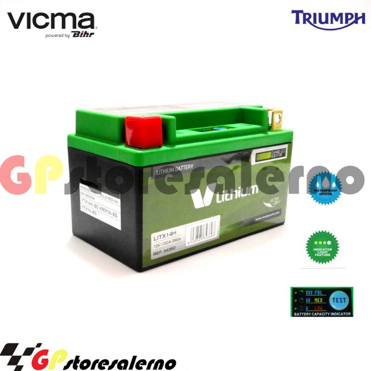 Immagine di 144SR BATTERIA A LITIO SKYRICH POTENTE EQUIVALENTE YTX12-BS YTX14-BS YTX14H-BS YT12A-BS YB12B-b2 TRIUMPH 600 SPEED FOUR DAL 2003 AL 2005