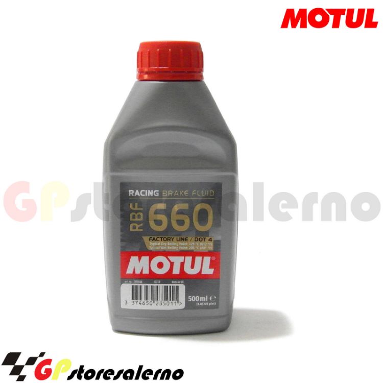 Immagine di OLIO LIQUIDO FRENI MOTUL BRAKE FLUID RBF 660 FACTORY LINE DOT 4 RACING FACTORY LINE