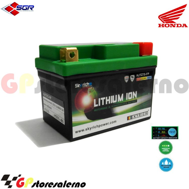 Immagine di 0675077SR BATTERIA LITIO SKYRICH POTENTE EQUIVALENTE YTX4L-BS YTZ5S YTX5L-BS YTX7L-BS YTZ7S HONDA 50 ZOOMER DAL 2005 AL 2012