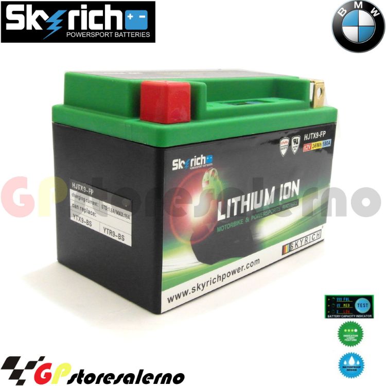 Immagine di 0675099SR BATTERIA A LITIO SKYRICH POTENTE EQUIVALENTE YTX9-BS BMW 310 G GS DAL 2017 AL 2022