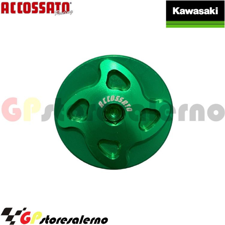 Immagine di FP005G TAPPO CARICO OLIO MOTORE ACCOSSATO VERDE M30X1,5 KAWASAKI NINJA ZX6R 600 DAL 2005 AL 2021