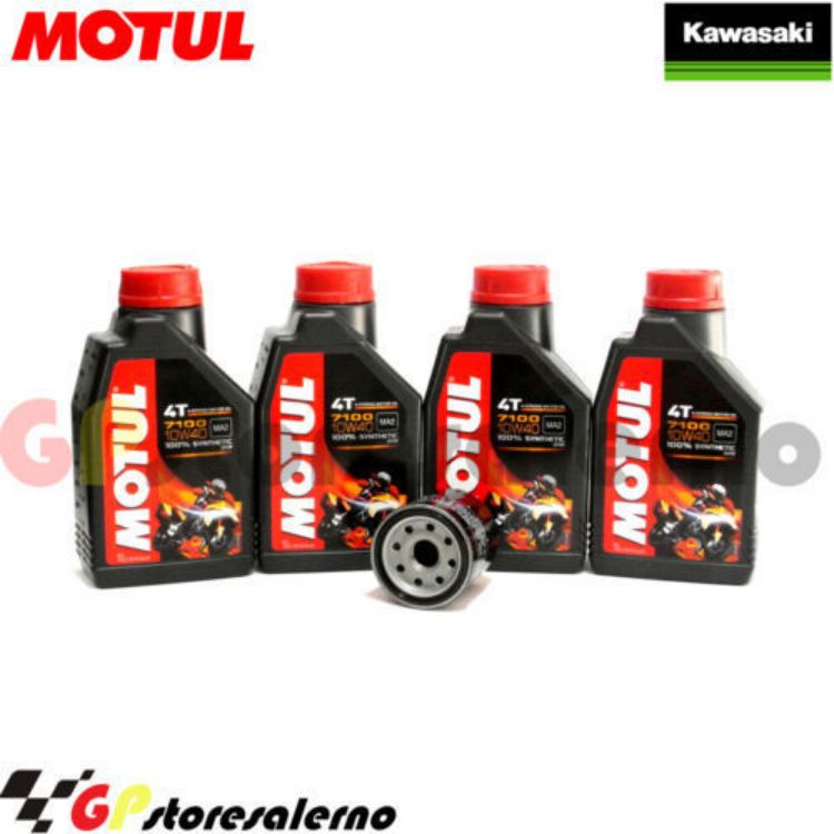 Immagine di KIT TAGLIANDO OLIO + FILTRO MOTUL 7100 10W40 4L KAWASAKI KLE 500 DAL 2003 AL 2005