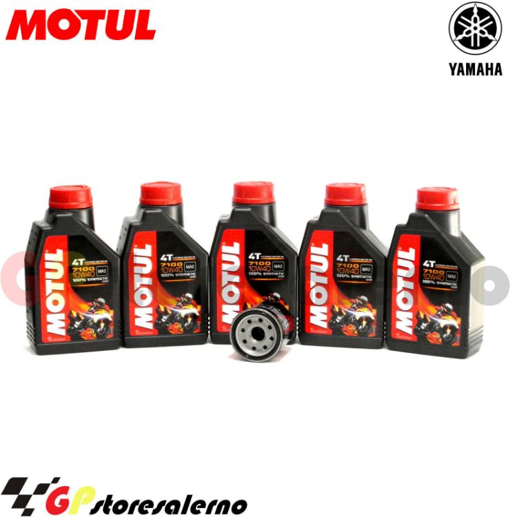 Immagine di KIT TAGLIANDO OLIO + FILTRO MOTUL 7100 10W40 5L YAMAHA YZF R1 1000 GYTR 2019