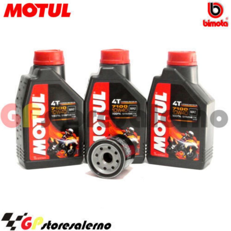 Immagine di KIT TAGLIANDO OLIO + FILTRO MOTUL 7100 10W40 3L BIMOTA YB10/YB10 BIPOSTO 1000 DAL 1990 AL 1994