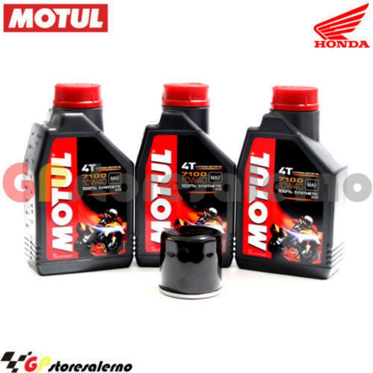 Immagine di KIT TAGLIANDO OLIO + FILTRO MOTUL 7100 10W40 3L HONDA NT 650 V DEAUVILLE DAL 1998 AL 2005