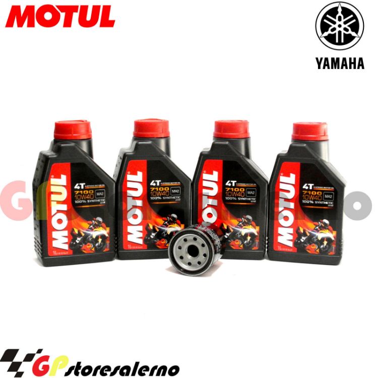 Immagine di KIT TAGLIANDO OLIO + FILTRO MOTUL 7100 10W40 4L YAMAHA FZ6 600 DAL 2004 AL 2006