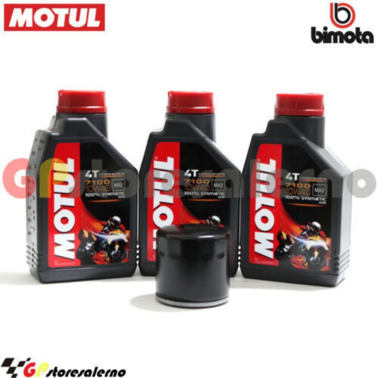 Immagine di KIT TAGLIANDO OLIO + FILTRO MOTUL 7100 10W40 3L BIMOTA DB1 / S / SR DAL 1985 AL 1989