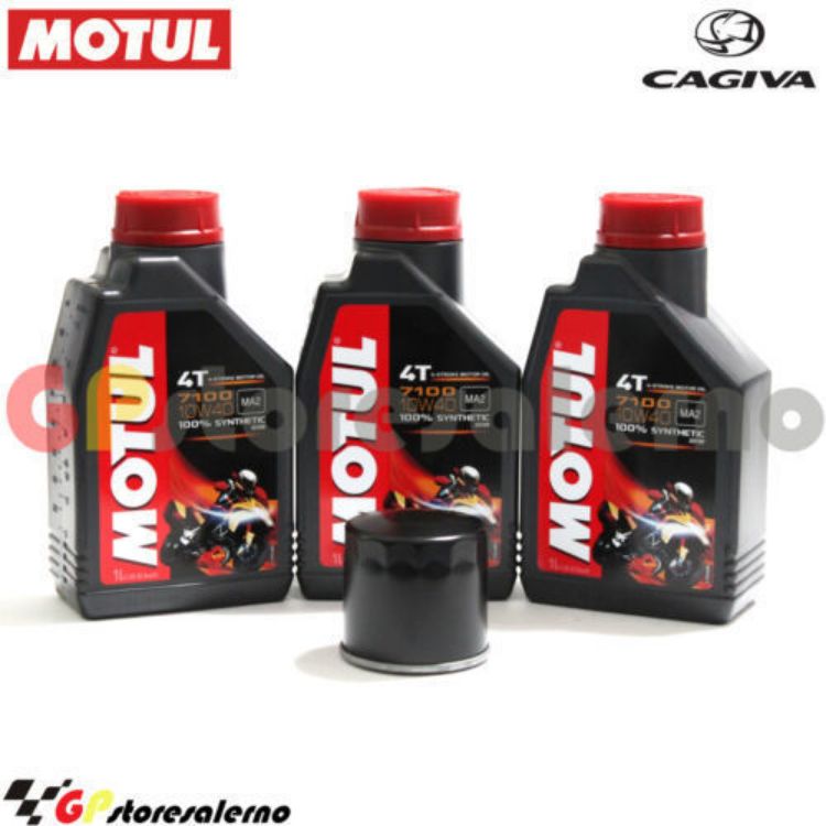 Immagine di KIT TAGLIANDO OLIO + FILTRO MOTUL 7100 10W40 3L CAGIVA RAPTOR 650 I.E. DAL 2000 AL 2005