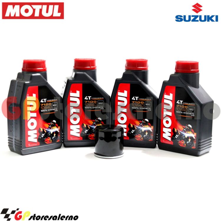 Immagine di KIT TAGLIANDO OLIO + FILTRO MOTUL 7100 10W40 4L SUZUKI GSF 600 BANDIT DAL 1995 AL 2004