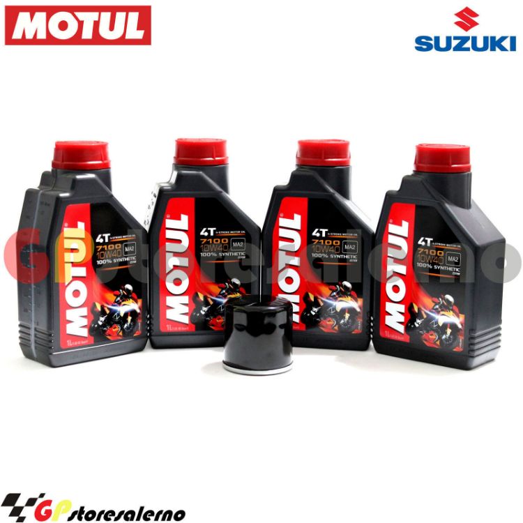 Immagine di KIT TAGLIANDO OLIO + FILTRO MOTUL 7100 10W40 4L SUZUKI GSR 600 DAL 2006 AL 2010