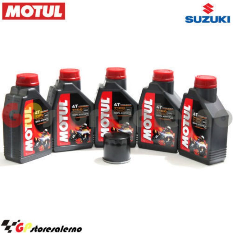 Immagine di KIT TAGLIANDO OLIO + FILTRO MOTUL 7100 10W40 5L SUZUKI GSX R 1000 R DAL 2017 AL 2024