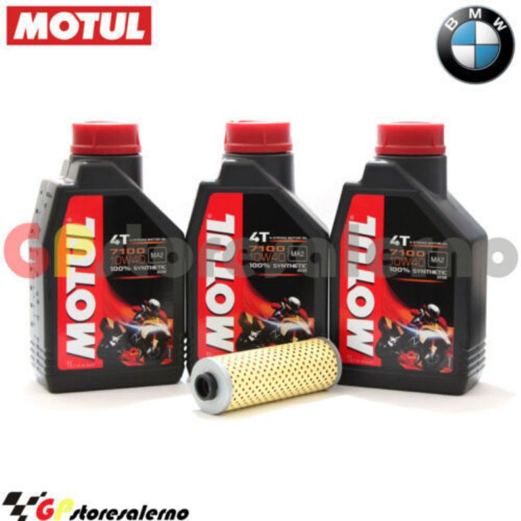 Immagine di KIT TAGLIANDO OLIO + FILTRO MOTUL 7100 10W40 3L BMW 450 R45 DAL 1978 AL 1980