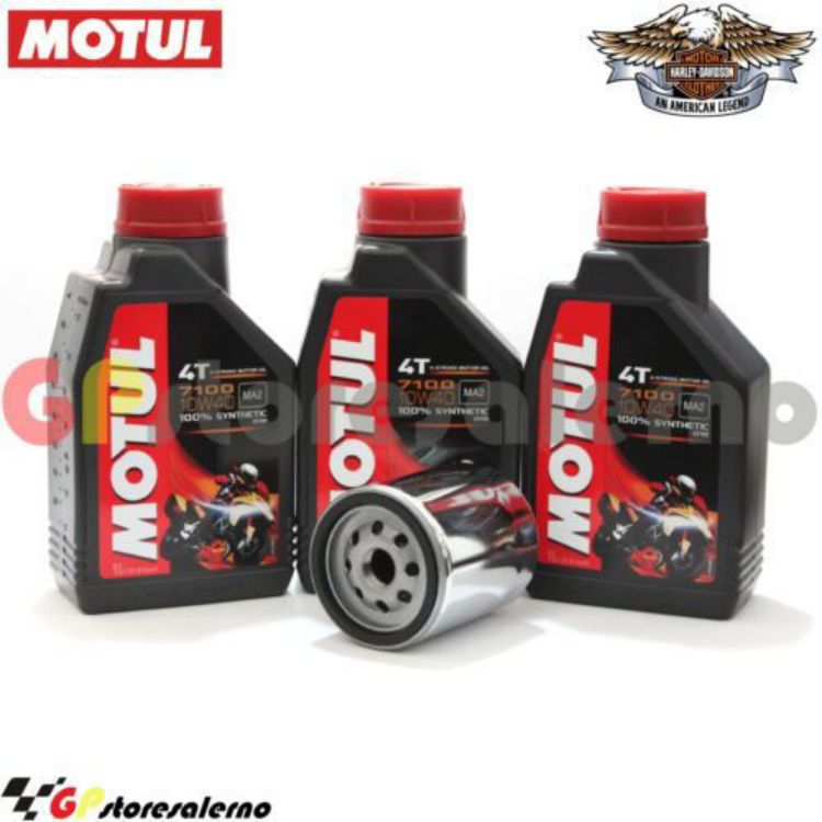 Immagine di KIT TAGLIANDO OLIO + FILTRO MOTUL 7100 10W40 3L HARLEY DAVIDSON XL 883 R SPORTSTER ROADSTER EFI 2012