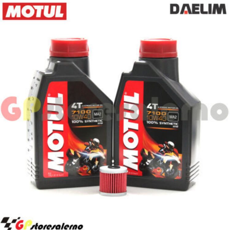 Immagine di KIT TAGLIANDO OLIO + FILTRO MOTUL 7100 10W40 2L DAELIM VC 125 1996