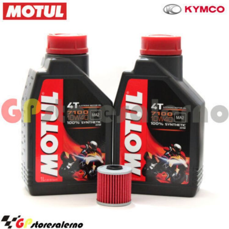 Immagine di KIT TAGLIANDO OLIO + FILTRO MOTUL 7100 10W40 2L KYMCO 400 XCITING S E4 DAL 2018 AL 2020