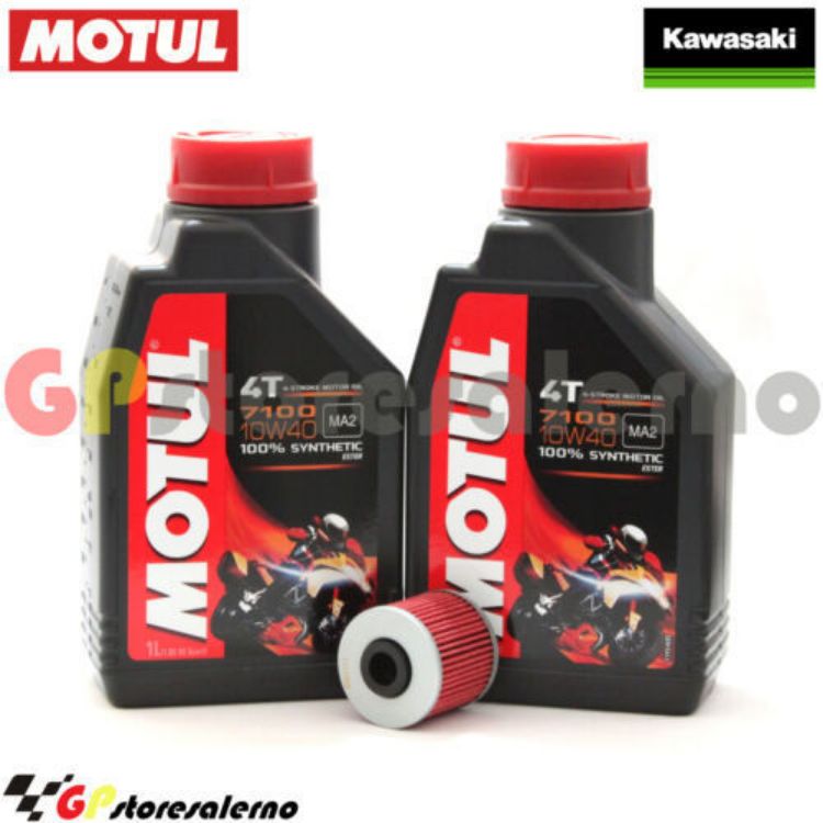 Immagine di KIT TAGLIANDO OLIO + FILTRO MOTUL 7100 10W40 2L KAWASAKI J 125 DAL 2016 AL 2020