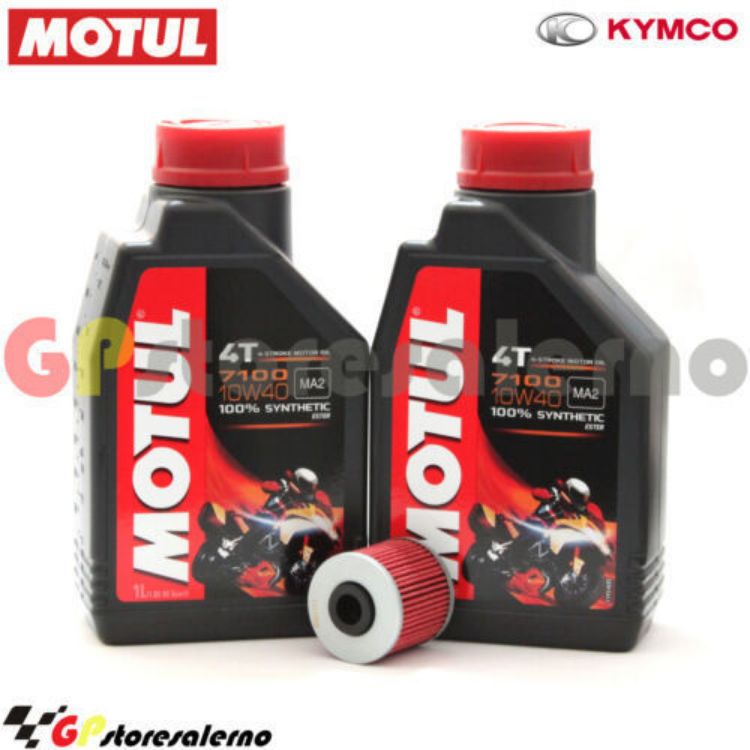 Immagine di KIT TAGLIANDO OLIO + FILTRO MOTUL 7100 10W40 2L KYMCO 125 DOWNTOWN I.E. DAL 2009 AL 2016