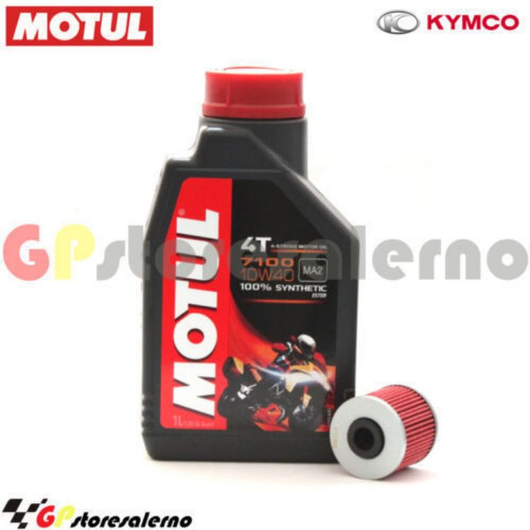 Immagine di KIT TAGLIANDO OLIO + FILTRO MOTUL 7100 10W40 1L KYMCO 125 K-XCT I.E. DAL 2012 AL 2016