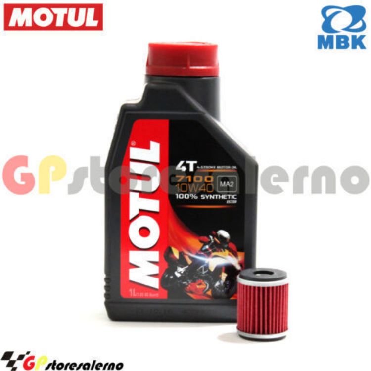 Immagine di KIT TAGLIANDO OLIO + FILTRO MOTUL 7100 10W40 1L MBK 125 CITYCRUISER DAL 2007 AL 2011