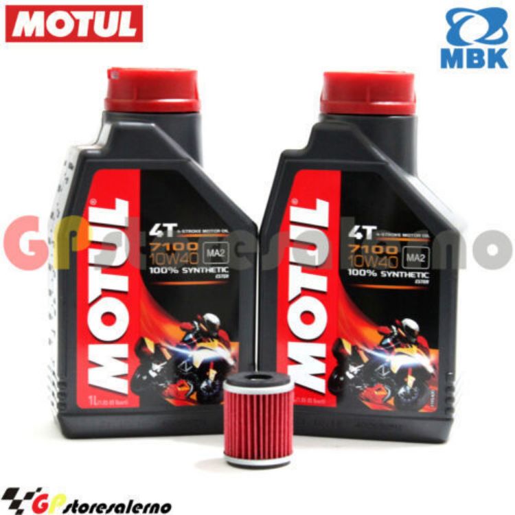 Immagine di KIT TAGLIANDO OLIO + FILTRO MOTUL 7100 10W40 2L MBK 125 SKYCRUISER DAL 2006 AL 2015