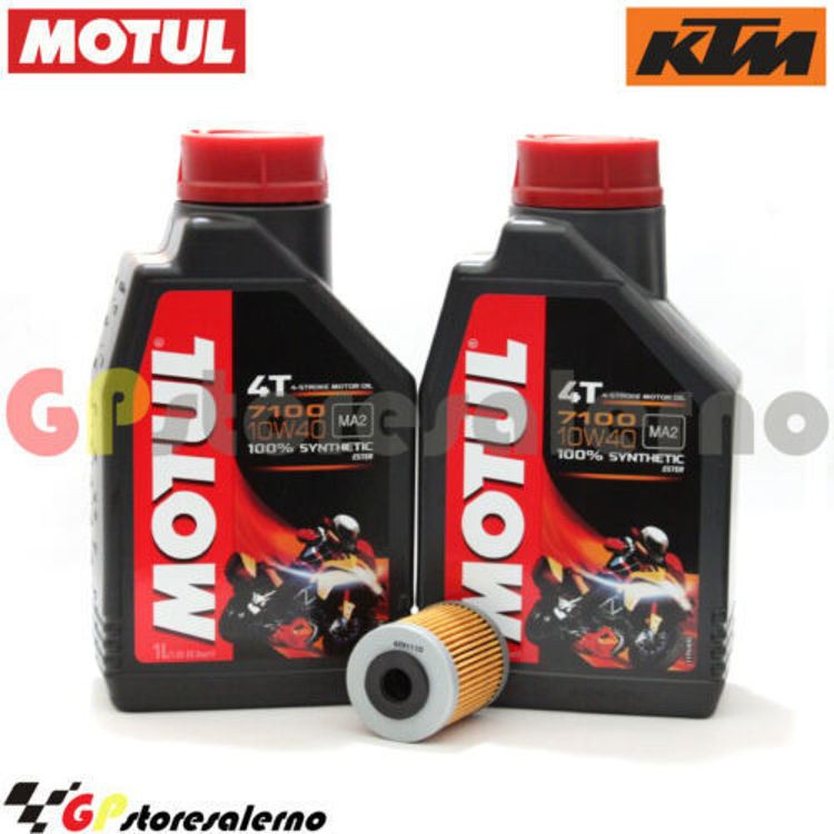 Immagine di KIT TAGLIANDO OLIO + FILTRO MOTUL 7100 10W40 2L KTM 250 EXC RACING DAL 2003 AL 2006