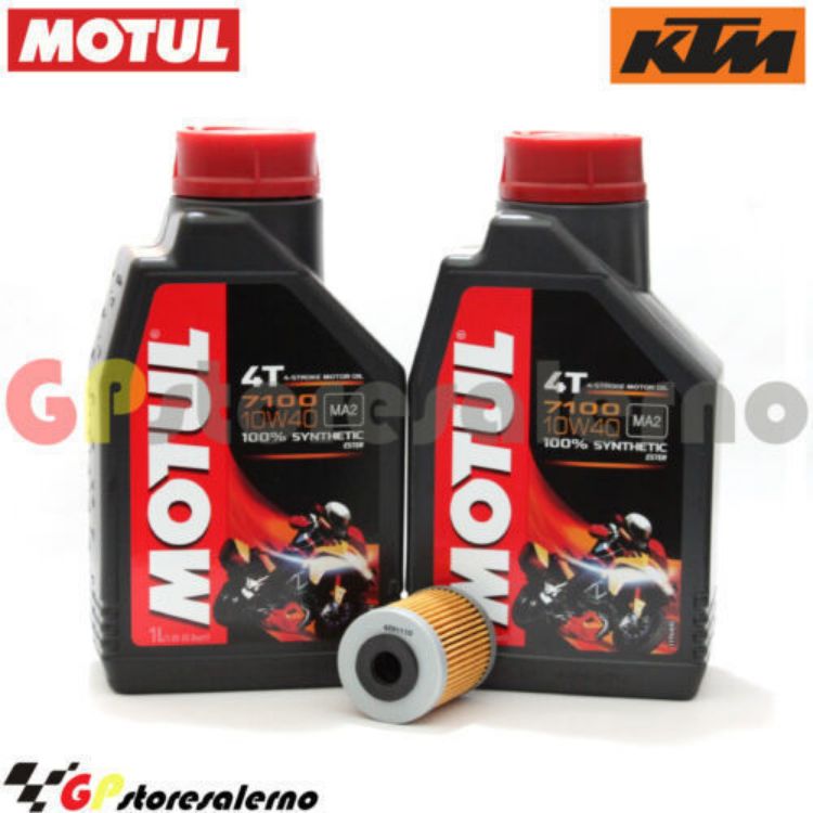 Immagine di KIT TAGLIANDO OLIO + FILTRO MOTUL 7100 10W40 2L KTM 400 EXC RACING DAL 2004 AL 2007