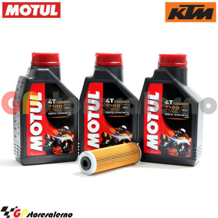 Immagine di KIT TAGLIANDO OLIO + FILTRO MOTUL 7100 10W40 3L KTM 990 SUPER DUKE DAL 2005 AL 2011