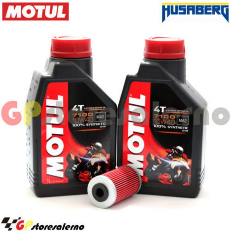 Immagine di KIT TAGLIANDO OLIO + FILTRO MOTUL 7100 10W40 2L HUSABERG FC 450 DAL 2004 AL 2006