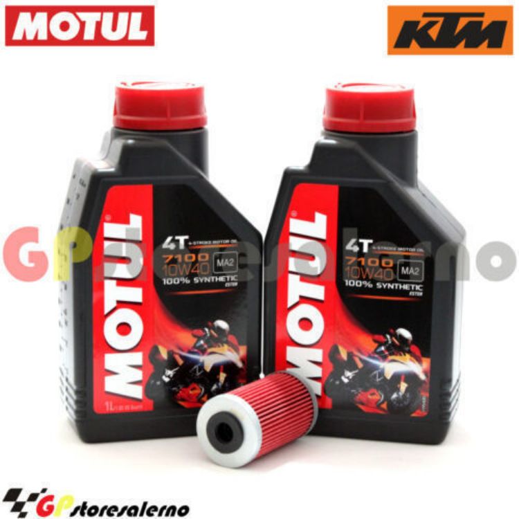 Immagine di KIT TAGLIANDO OLIO + FILTRO MOTUL 7100 10W40 2L KTM 250 EXC RACING DAL 2003 AL 2006