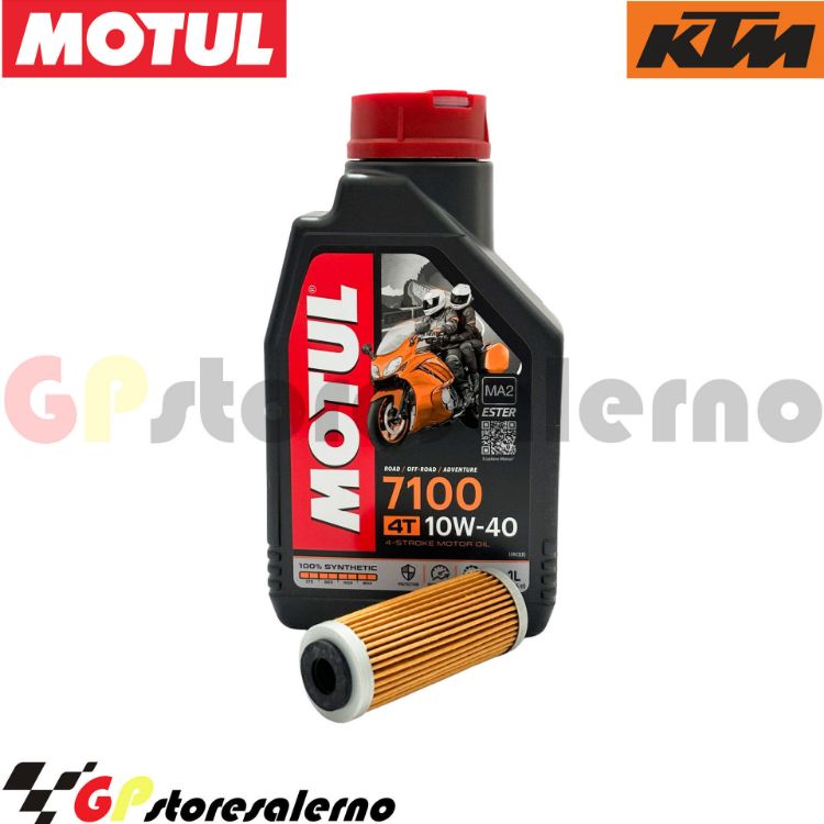 Immagine di KIT TAGLIANDO OLIO + FILTRO MOTUL 7100 10W40 1L KTM 250 FREERIDE F DAL 2018 AL 2019