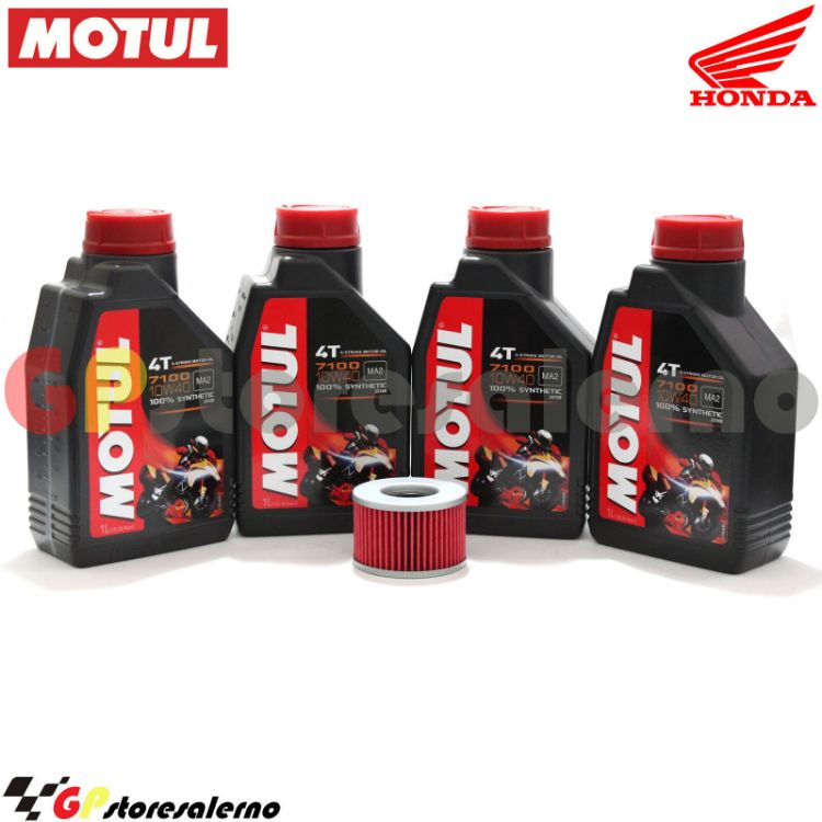 Immagine di KIT TAGLIANDO OLIO + FILTRO MOTUL 7100 10W40 4L HONDA CB 400 DAL 1978 AL 1979