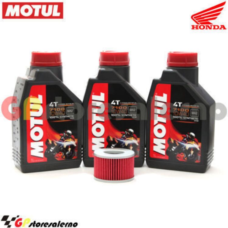 Immagine di KIT TAGLIANDO OLIO + FILTRO MOTUL 7100 10W40 3L HONDA CX 650 ED EUROSPORT DAL 1983 AL 1986