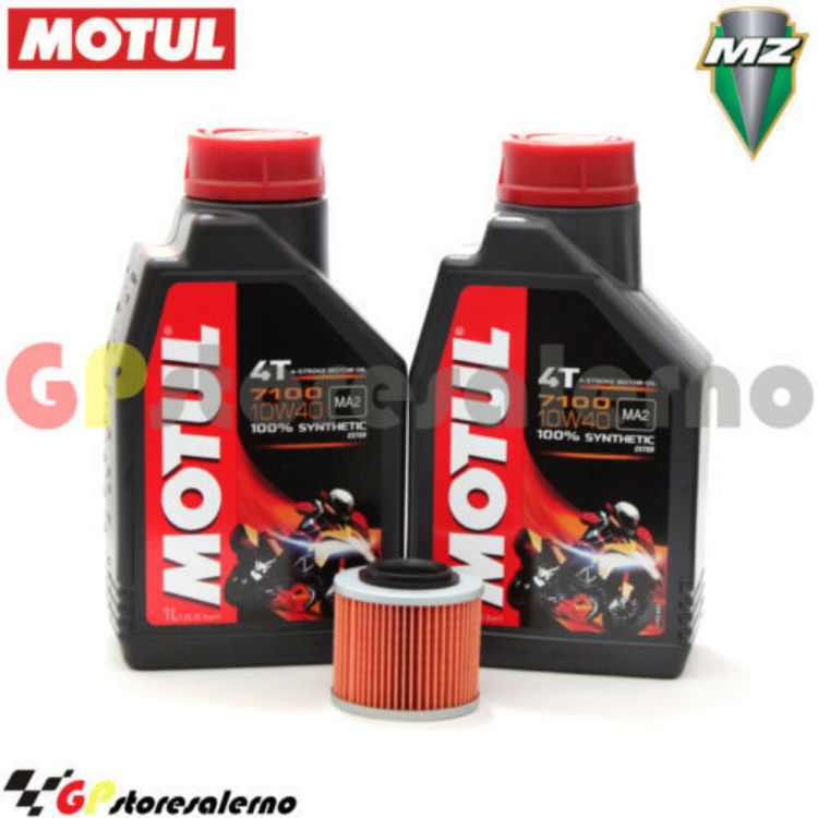 Immagine di KIT TAGLIANDO OLIO + FILTRO MOTUL 7100 10W40 2L MUZ 125 RT DAL 2000 AL 2008