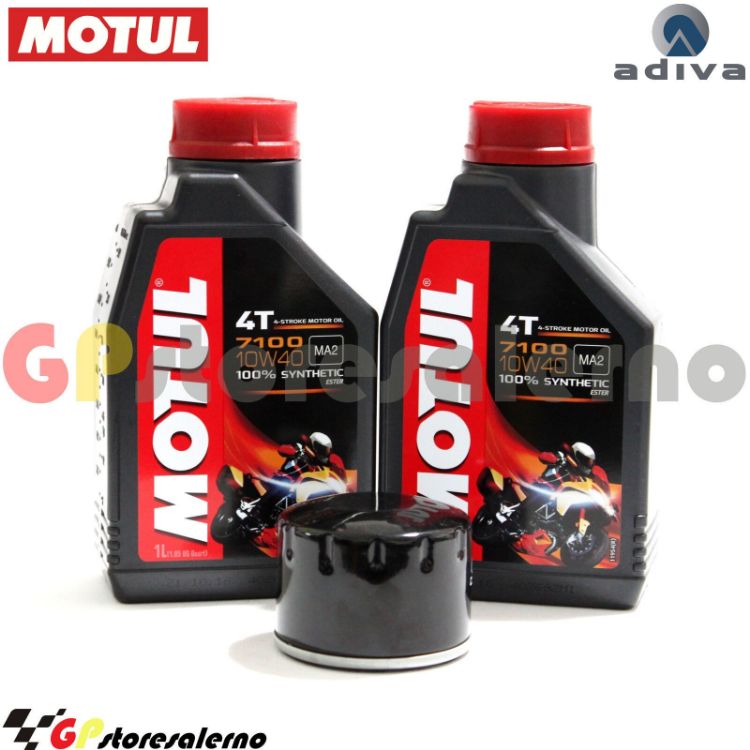 Immagine di KIT TAGLIANDO OLIO + FILTRO MOTUL 7100 10W40 2L ADIVA 400 AD / CABRIO DAL 2009 AL 2011