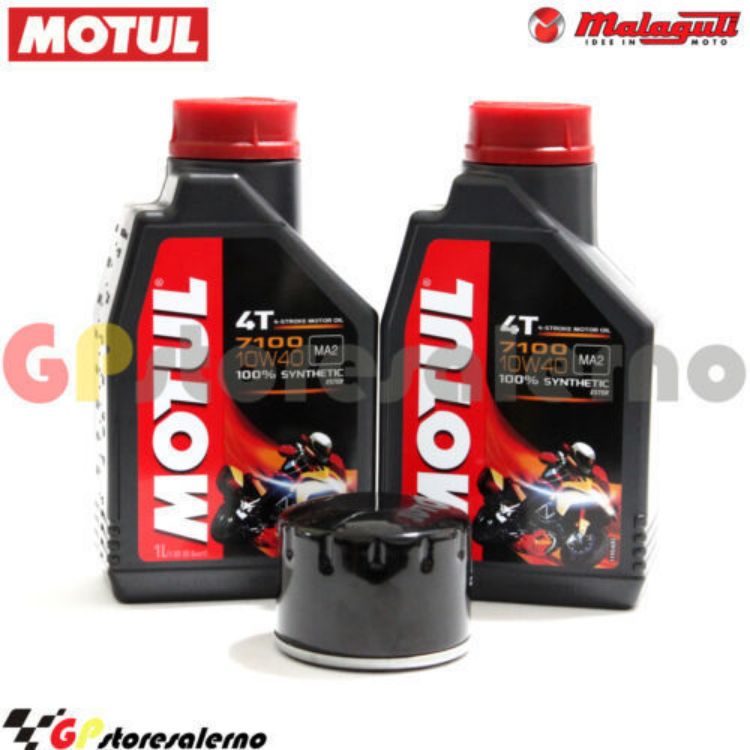 Immagine di KIT TAGLIANDO OLIO + FILTRO MOTUL 7100 10W40 2L MALAGUTI 500 SPIDER MAX / GT / RS DAL 2004 AL 2011