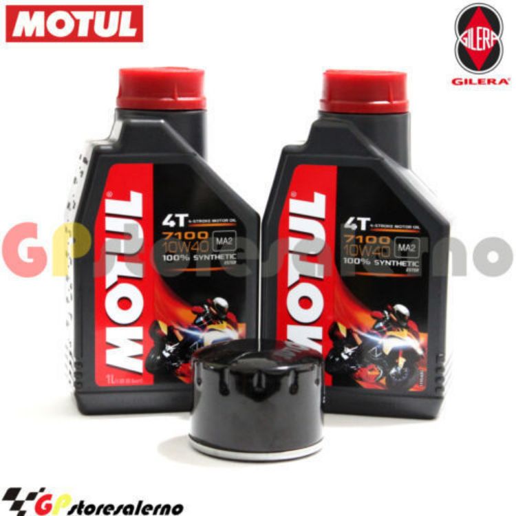 Immagine di KIT TAGLIANDO OLIO + FILTRO MOTUL 7100 10W40 2L GILERA 500 NEXUS / SP DAL 2003 AL 2015