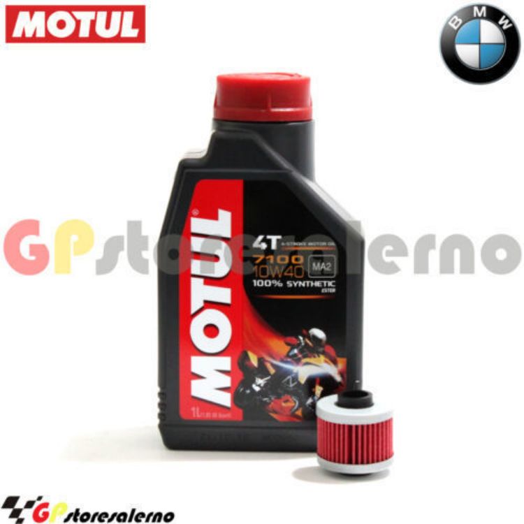 Immagine di KIT TAGLIANDO OLIO + FILTRO MOTUL 7100 10W40 1L BMW 125 C1 DAL 2001 AL 2003