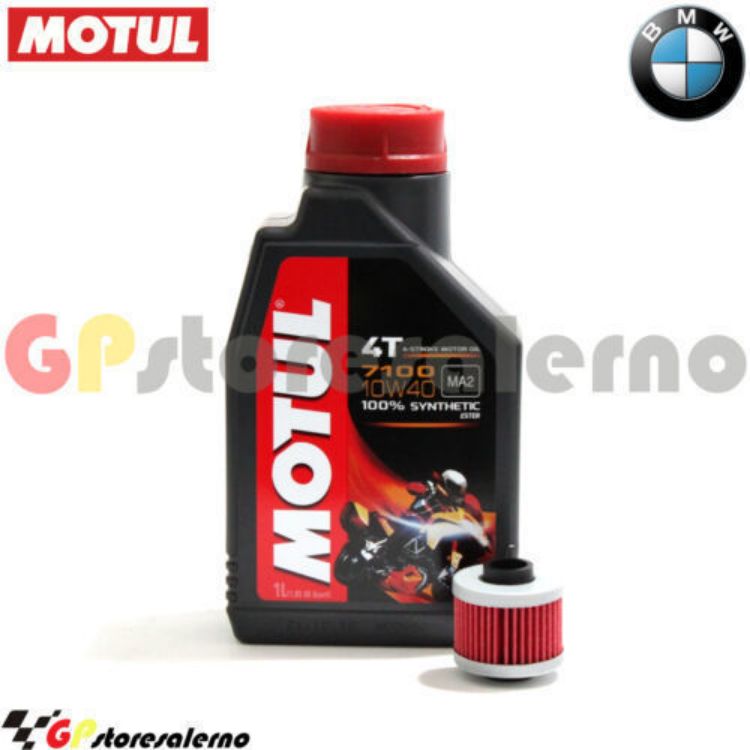 Immagine di KIT TAGLIANDO OLIO + FILTRO MOTUL 7100 10W40 1L BMW 200  C1 DAL 2001 AL 2003