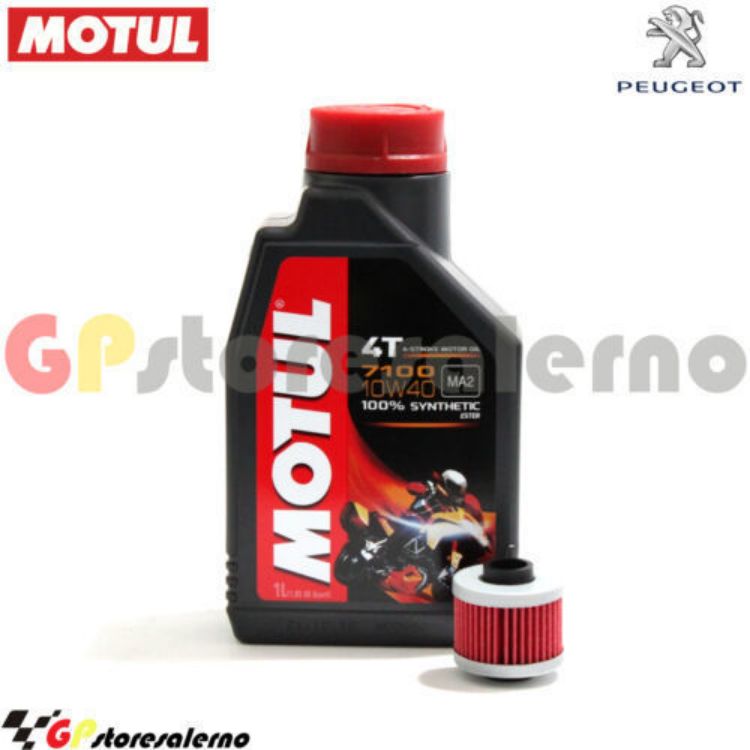 Immagine di KIT TAGLIANDO OLIO + FILTRO MOTUL 7100 10W40 1L PEUGEOT 125 CITYSTAR I.E. DAL 2011 AL 2018